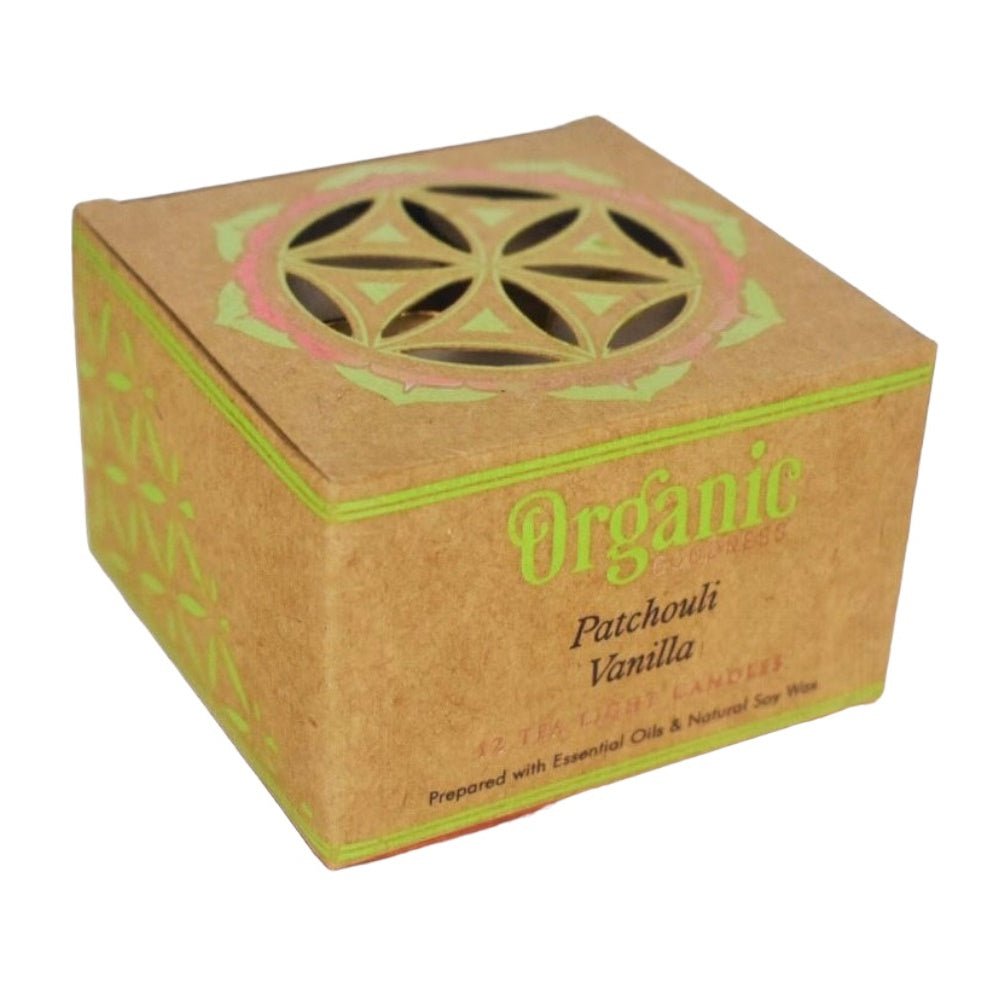 Organic Goodness Patchouli Vanilla Tealight Candle - 1st Stop Marshall's Health Shop, Gift Shop! - Heath and Natural Therapy New Brighton Christchurch - Naturopath