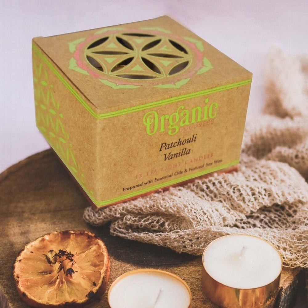 Organic Goodness Patchouli Vanilla Tealight Candle - 1st Stop Marshall's Health Shop, Gift Shop! - Heath and Natural Therapy New Brighton Christchurch - Naturopath