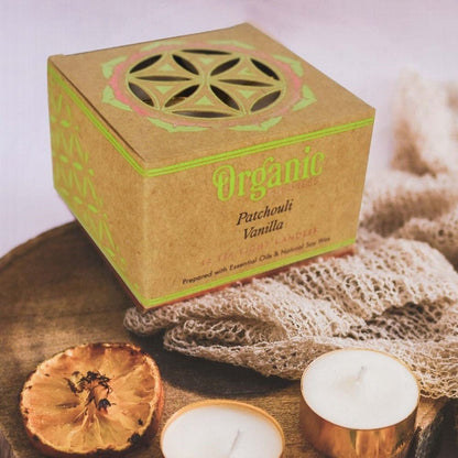 Organic Goodness Patchouli Vanilla Tealight Candle - 1st Stop Marshall's Health Shop, Gift Shop! - Heath and Natural Therapy New Brighton Christchurch - Naturopath