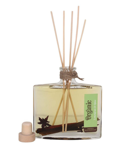 Organic Goodness Reed Diffuser Lemongrass + Spice - 1st Stop Marshall's Health Shop, Gift Shop! - Heath and Natural Therapy New Brighton Christchurch - Naturopath
