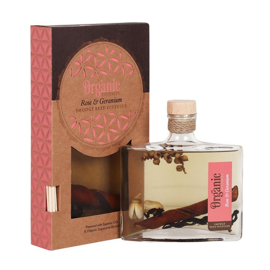 Organic Goodness Reed Diffuser Rose Geranium 100ml - MarshallsHealthShop