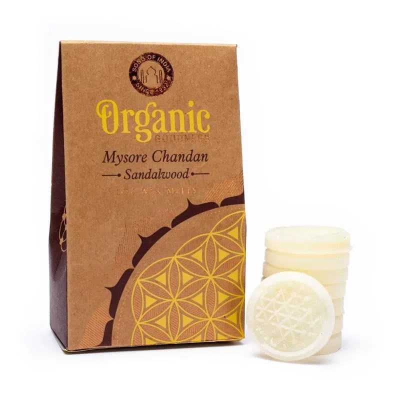 Organic Goodness Wax Melt Mysore Chandan - Sandalwood 40gm - MarshallsHealthShop