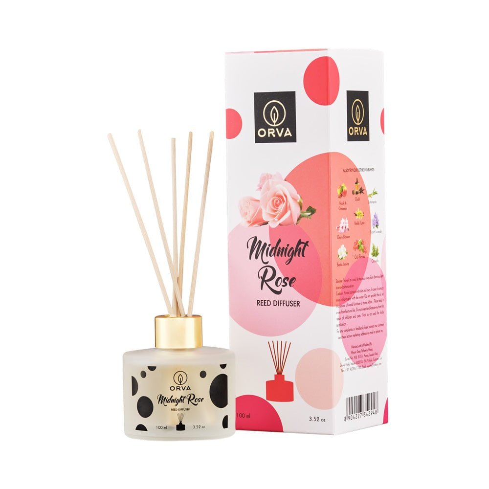 Orva Midnight Rose Reed Diffuser 100ml - 1st Stop Marshall's Health Shop, Gift Shop! - Heath and Natural Therapy New Brighton Christchurch - Naturopath