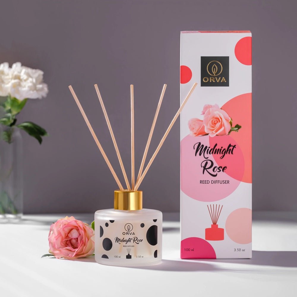 Orva Midnight Rose Reed Diffuser 100ml - 1st Stop Marshall's Health Shop, Gift Shop! - Heath and Natural Therapy New Brighton Christchurch - Naturopath