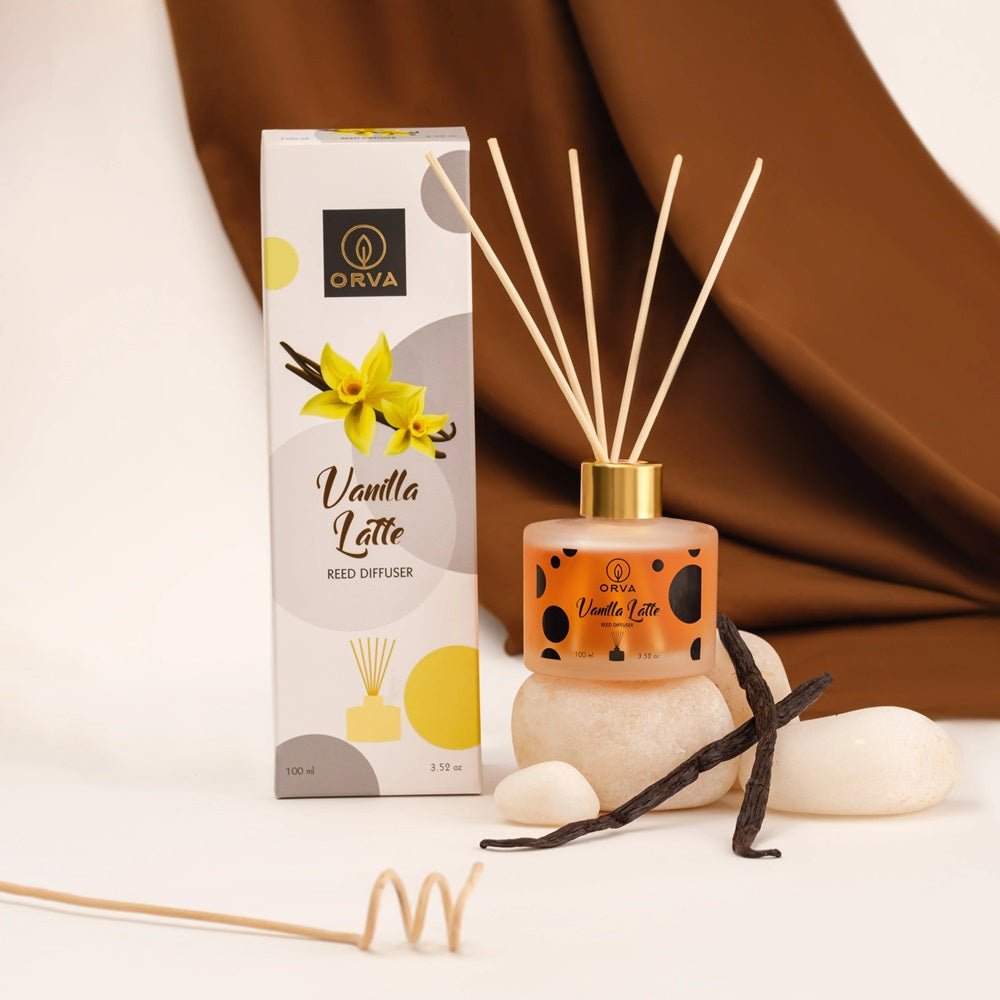 Orva Vanilla Latte Reed Diffuser 100ml - 1st Stop Marshall's Health Shop, Gift Shop! - Heath and Natural Therapy New Brighton Christchurch - Naturopath