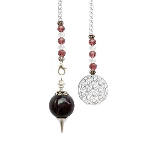 Pendulum Amethyst Ball with Flower Of Life - MarshallsHealthShop