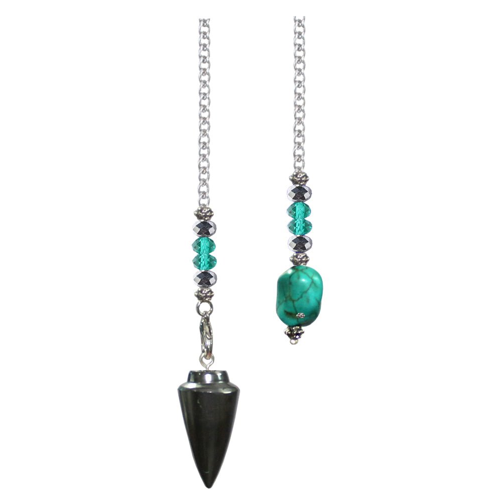 Pendulum Hematite Turquoise Nugget - MarshallsHealthShop