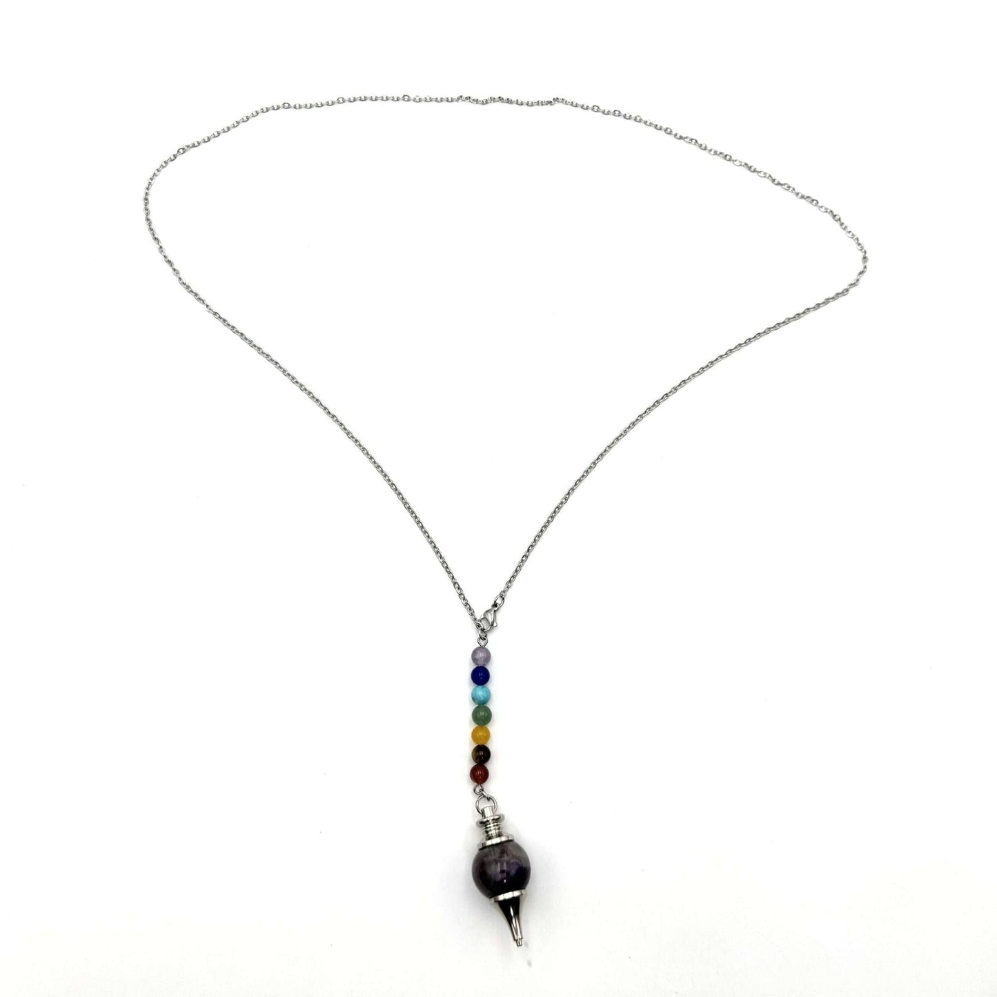 Pendulum Necklace Amethyst Chakra Beads - MarshallsHealthShop