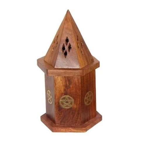 Pentacle Cone Burner with Storage Sheesham - 1st Stop Marshall's Health Shop, Gift Shop! - Heath and Natural Therapy New Brighton Christchurch - Naturopath