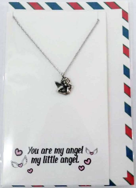 Pewter Pendant Angel on a Card & Envelope - MarshallsHealthShop