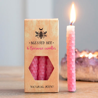 Pink Beeswax Spell Candles (6) - MarshallsHealthShop