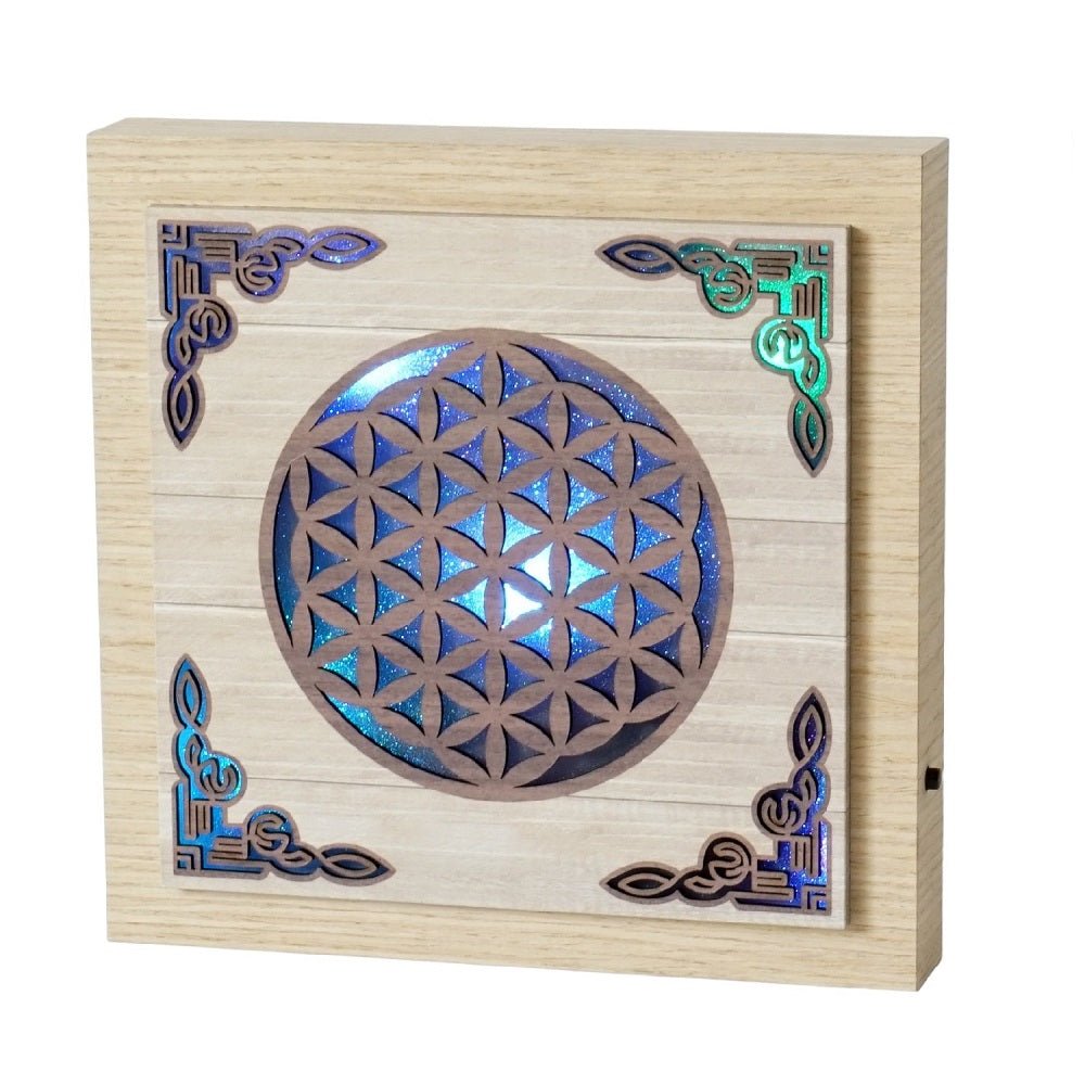 Plaque Flower Of Life Colour LED - MarshallsHealthShop