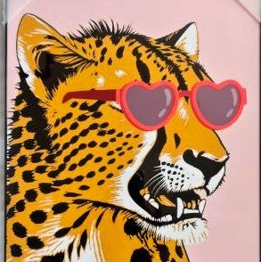 Pop Art Leopard 30x40cm Framed PVC# - 1st Stop Marshall's Health Shop, Gift Shop! - Heath and Natural Therapy New Brighton Christchurch - Naturopath#