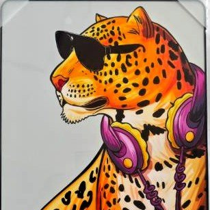 Pop Art Leopard 30x40cm Framed PVC# - 1st Stop Marshall's Health Shop, Gift Shop! - Heath and Natural Therapy New Brighton Christchurch - Naturopath#