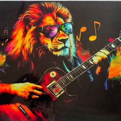 Pop Art Lion 30x40cm Framed PVC# - 1st Stop Marshall's Health Shop, Gift Shop! - Heath and Natural Therapy New Brighton Christchurch - Naturopath#