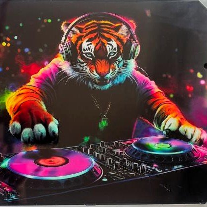 Pop Art Tiger DJ (PA9) Framed PVC# - 1st Stop Marshall's Health Shop, Gift Shop! - Heath and Natural Therapy New Brighton Christchurch - Naturopath#
