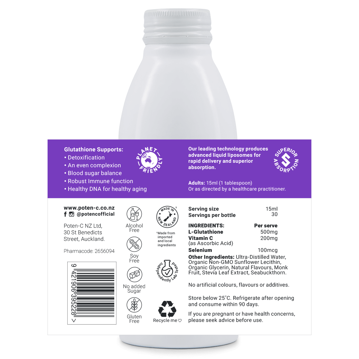 Poten - C Glutathione Liposomal 500mg - MarshallsHealthShop