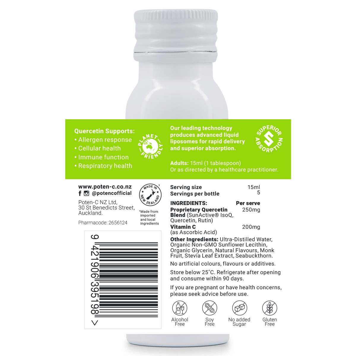 Poten - C Quercetin Liposomal 250mg - MarshallsHealthShop