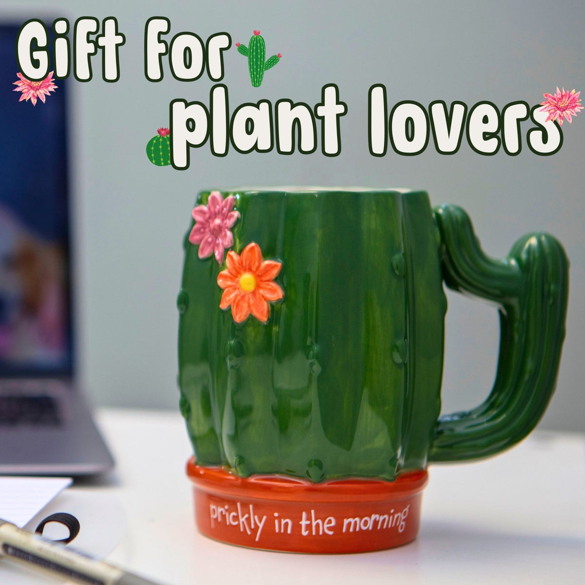 Prickly in the Morning Cactus Mug 18oz - 1st Stop Marshall's Health Shop, Gift Shop! - Heath and Natural Therapy New Brighton Christchurch - Naturopath
