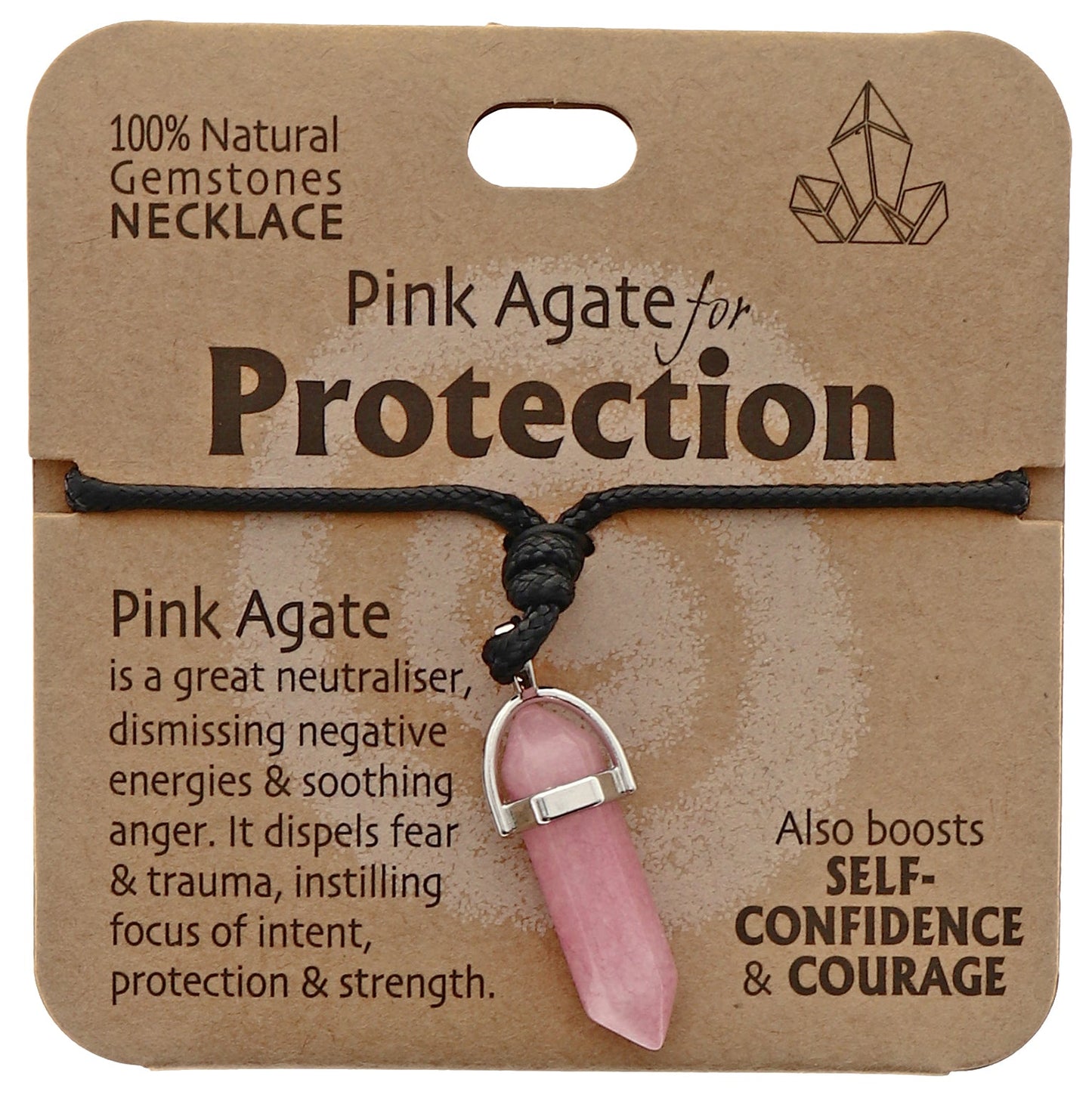 Protection Necklace Pink Agate - MarshallsHealthShop