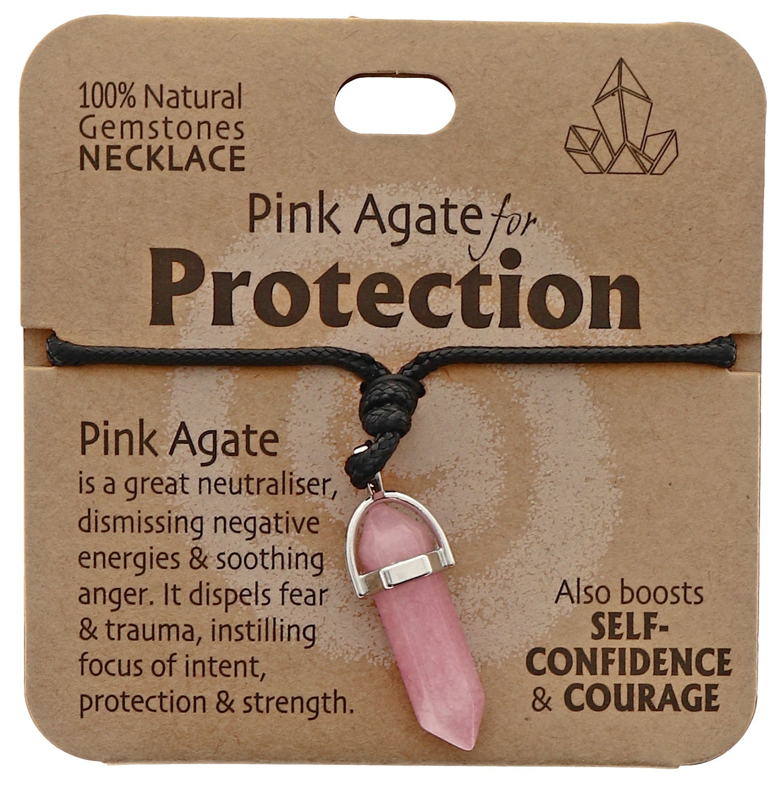 Protection Necklace Pink Agate - MarshallsHealthShop