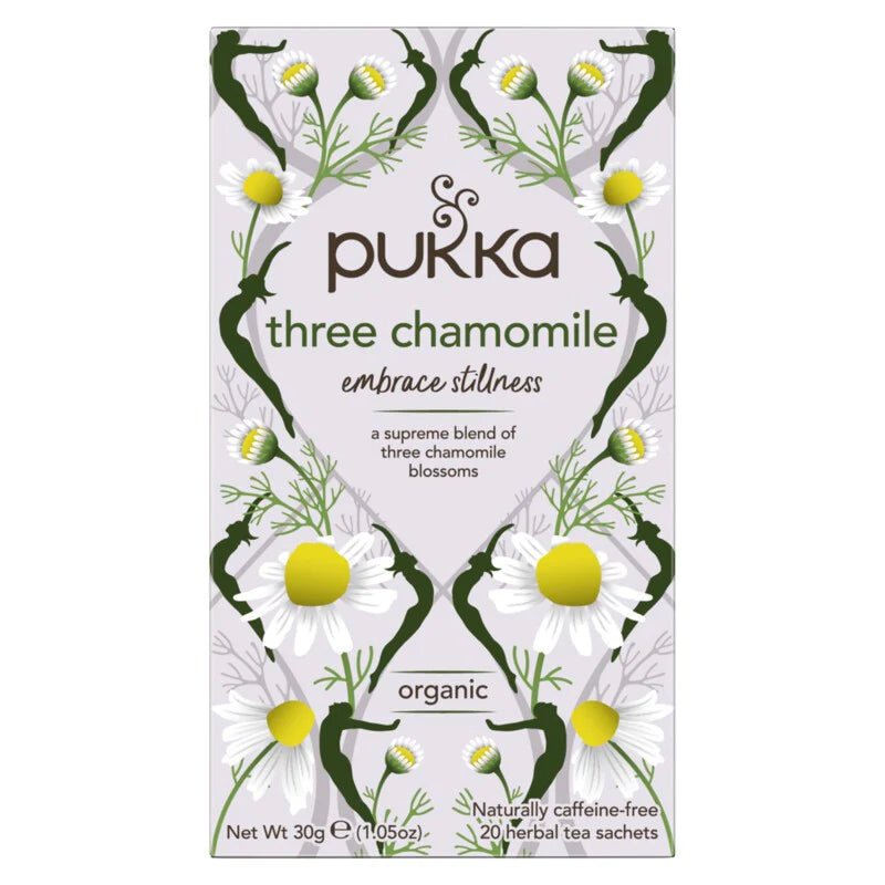 Pukka Three Chamomile Tea 20 Bag - 1st Stop Marshall's Health Shop, Gift Shop! - Heath and Natural Therapy New Brighton Christchurch - Naturopath