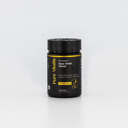 Pure Vitality's Deer Antler Premium Tips 250mg 60 Caps - MarshallsHealthShop