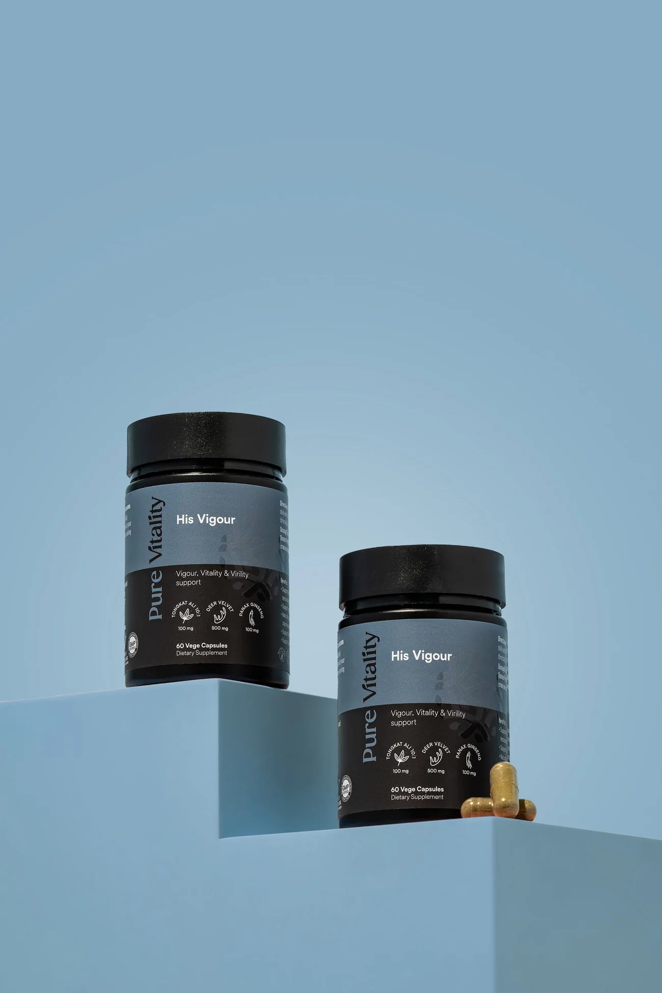 Pure Vitality's His Vigor 700mg 60 Caps - MarshallsHealthShop