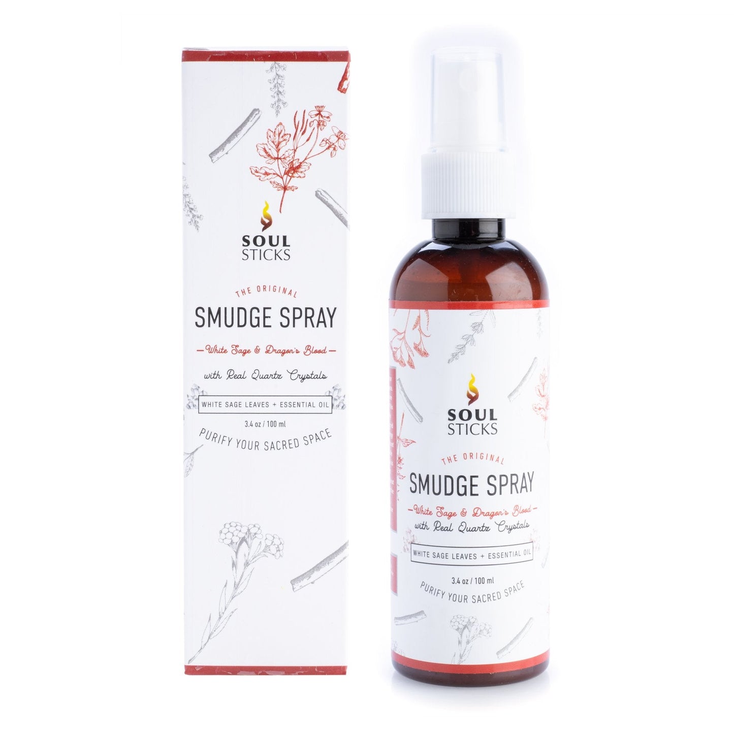 Quartz Infused White Sage and Dragon Blood Smudge Spray - MarshallsHealthShop