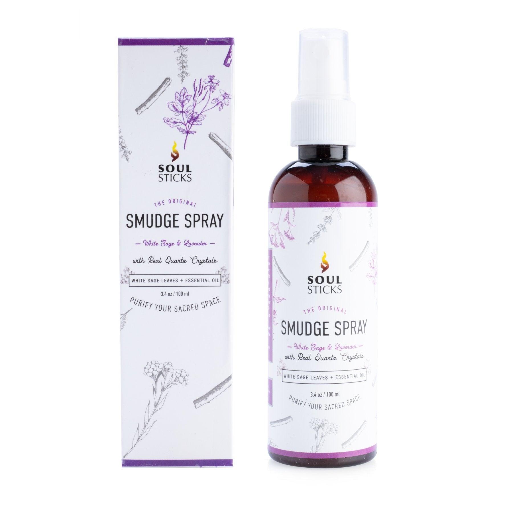 Quartz Infused White Sage and Lavender Smudge Spray - MarshallsHealthShop