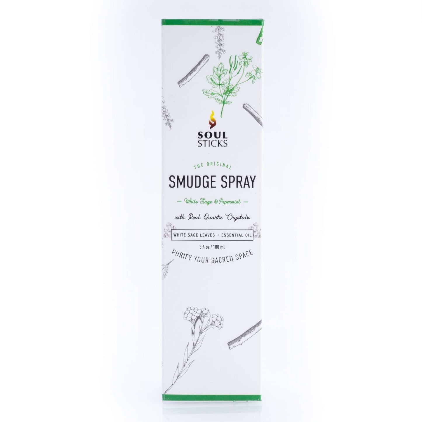 Quartz Infused White Sage and Peppermint Smudge Spray - MarshallsHealthShop