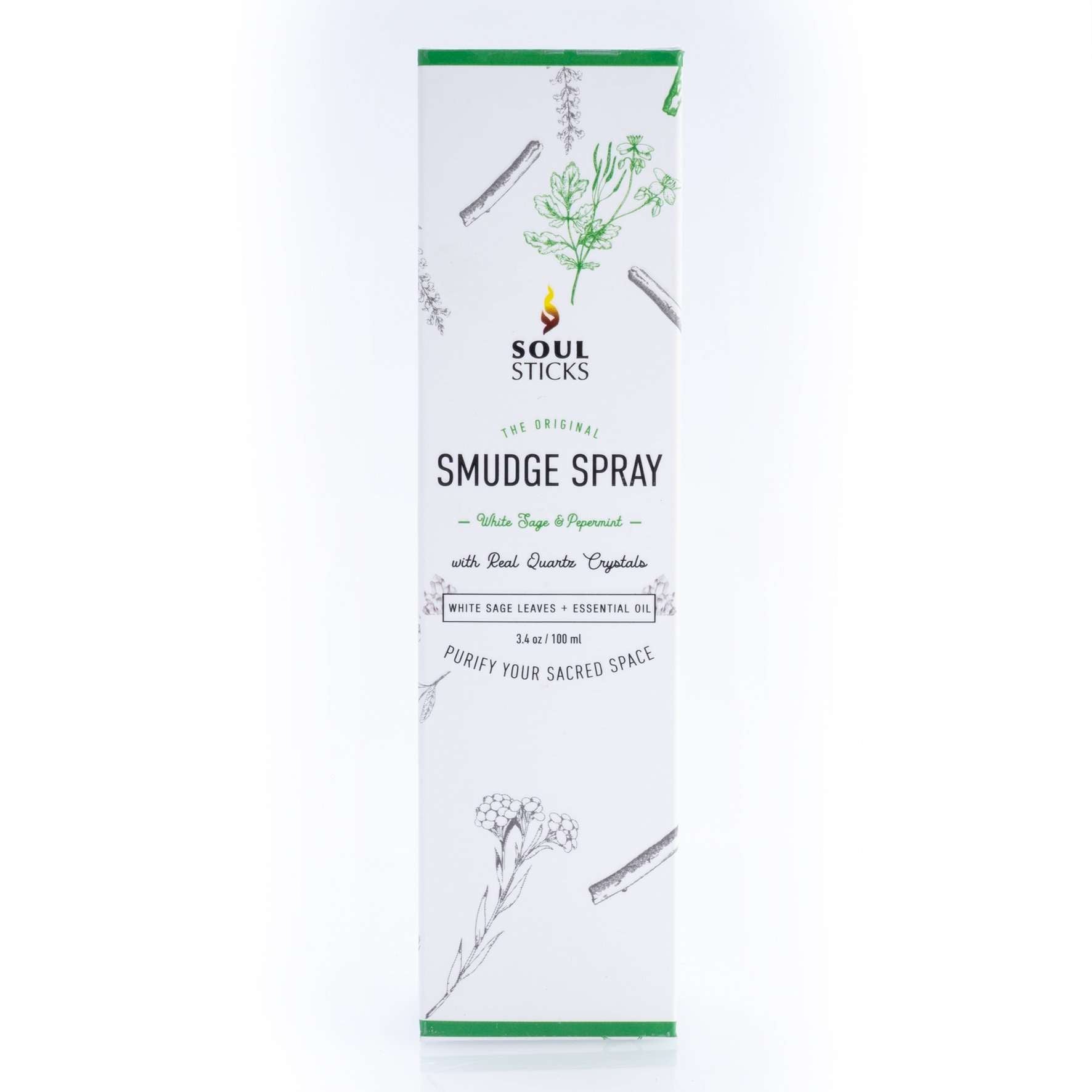 Quartz Infused White Sage and Peppermint Smudge Spray - MarshallsHealthShop