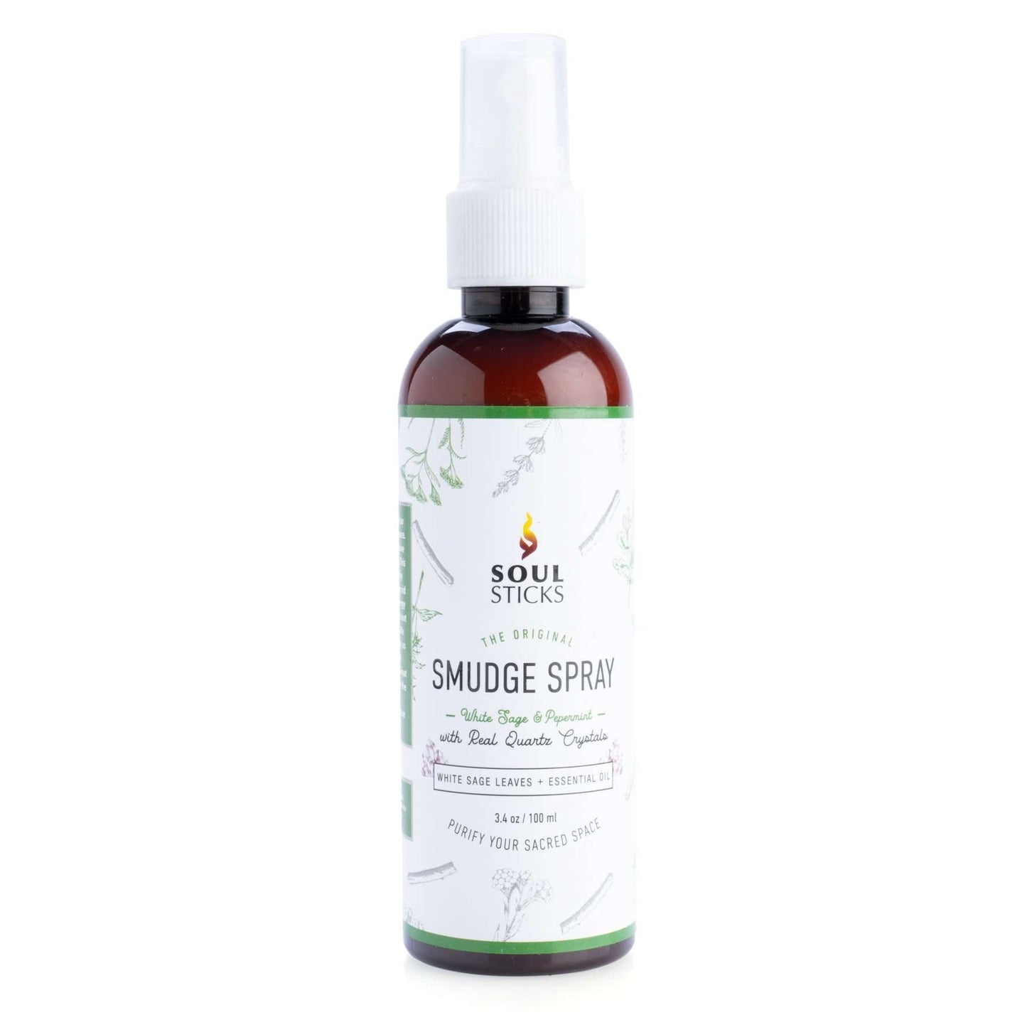 Quartz Infused White Sage and Peppermint Smudge Spray - MarshallsHealthShop