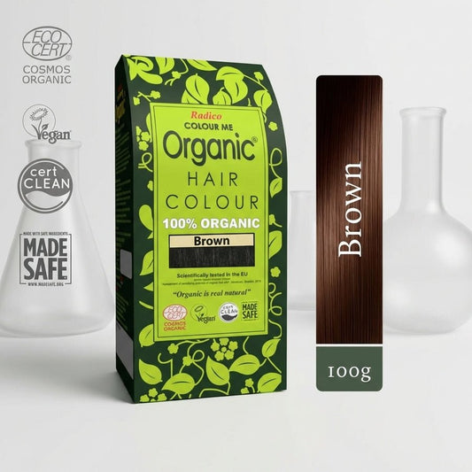 Radico Organic Henna Colour Brown

An organic hair color powder, which is a perfect blend of rare hair treatment herbs with no added synthetic chemicals. This is the first certified organic hair colour which covers grey hair effectively and properly in one step. Made of 100% organic herbs, it gently coats your hair for vibrant stable color that lasts long. It balances and nourishes the hair shaft to prevent breakage and over drying. 1st Stop, Marshall's Health Shop!