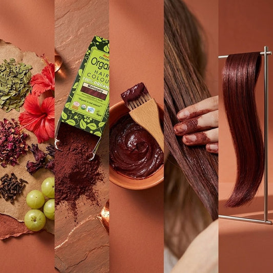 Organic Henna Colour Mahogany
an organic hair color powder, which is a perfect blend of rare hair treatment herbs with no added synthetic chemicals. This is the first certified organic hair colour which covers grey hair effectively and properly in one step. 1st Stop, Marshall's Health Shop!