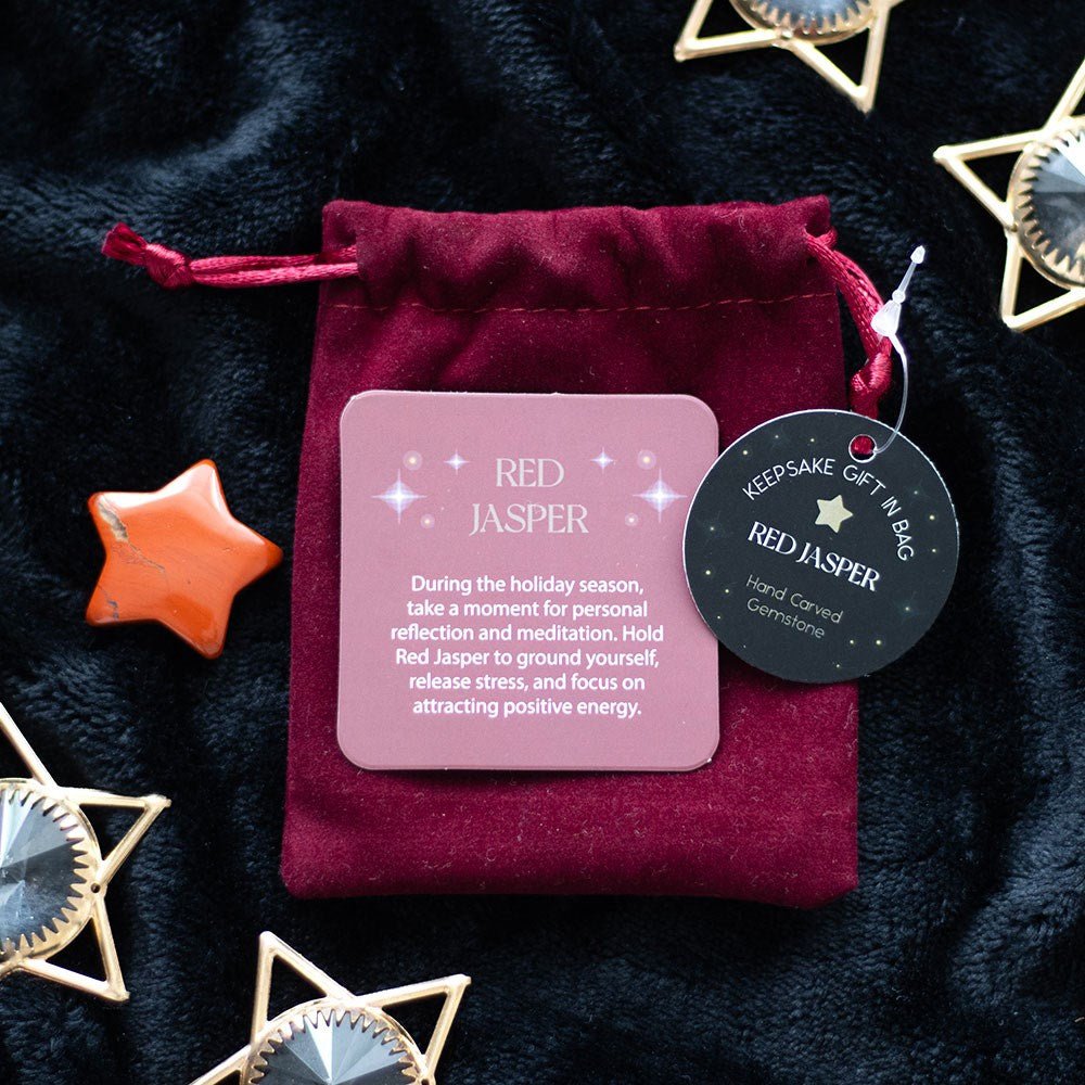 Red Jasper Crystal Star in a Bag - MarshallsHealthShop
