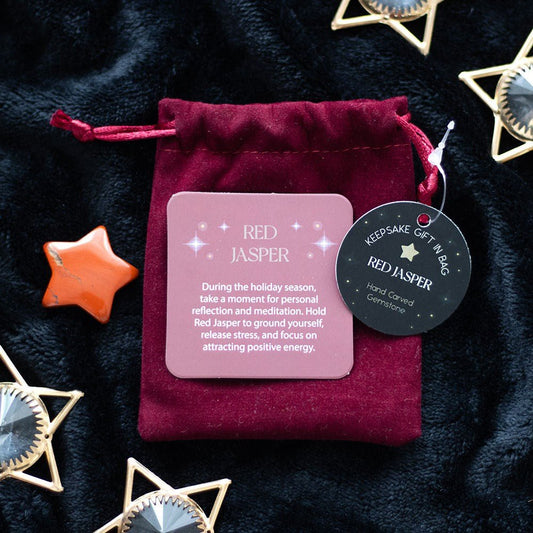 Red Jasper Crystal Star in a Bag - MarshallsHealthShop