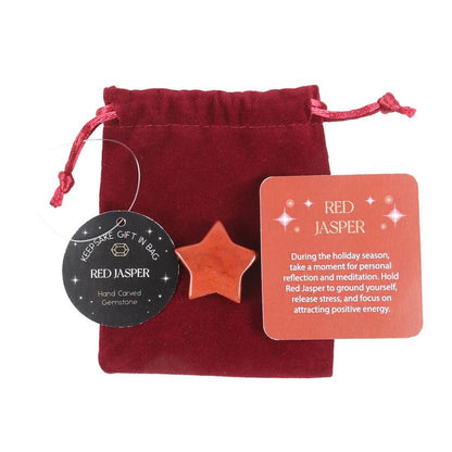 Red Jasper Crystal Star in a Bag - MarshallsHealthShop