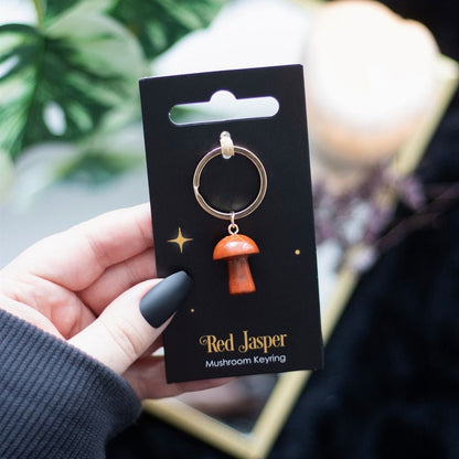 Red Jasper Mushroom Keyring - MarshallsHealthShop
