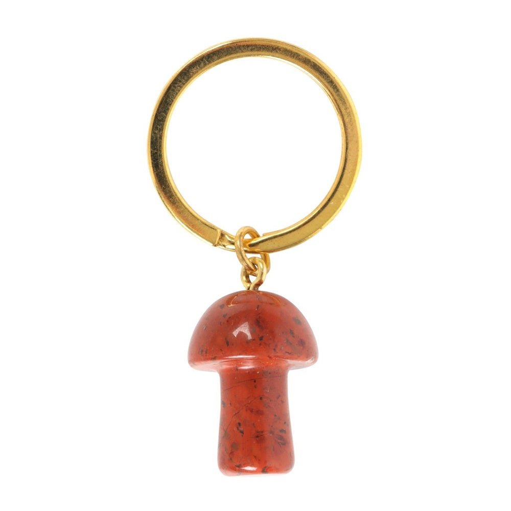 Red Jasper Mushroom Keyring - MarshallsHealthShop