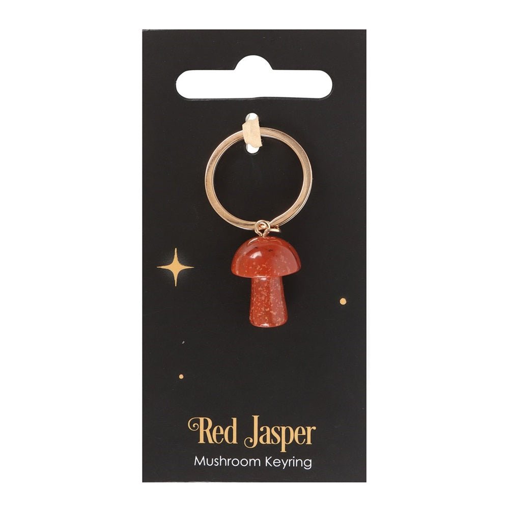 Red Jasper Mushroom Keyring - MarshallsHealthShop