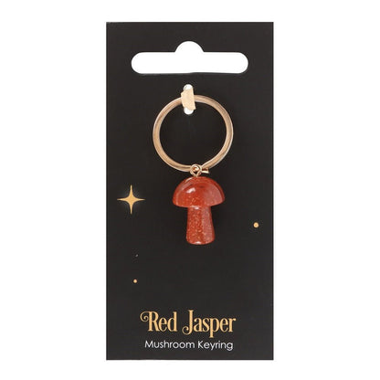 Red Jasper Mushroom Keyring - MarshallsHealthShop