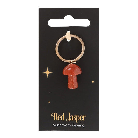 Red Jasper Mushroom Keyring - MarshallsHealthShop