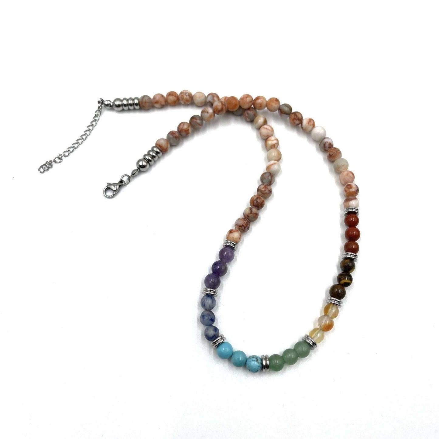 Red Veined White Onyx with Tumbled Stones 45CM - MarshallsHealthShop