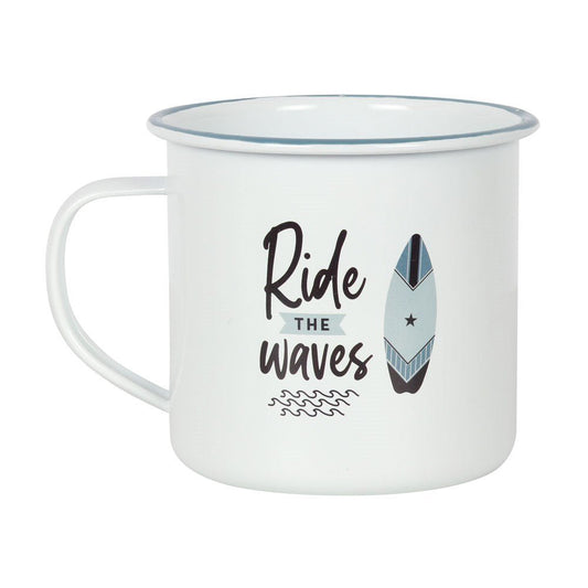Ride The Waves Enamel Style Mug - MarshallsHealthShop
