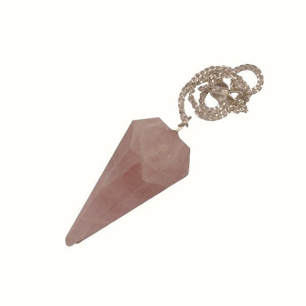 Rose Quartz 6 Facet Pendulum - MarshallsHealthShop