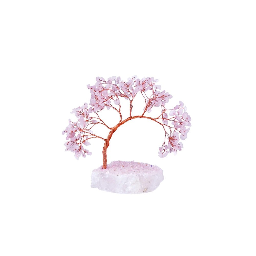 Rose Quartz Crystal Tree/Natural Base - MarshallsHealthShop