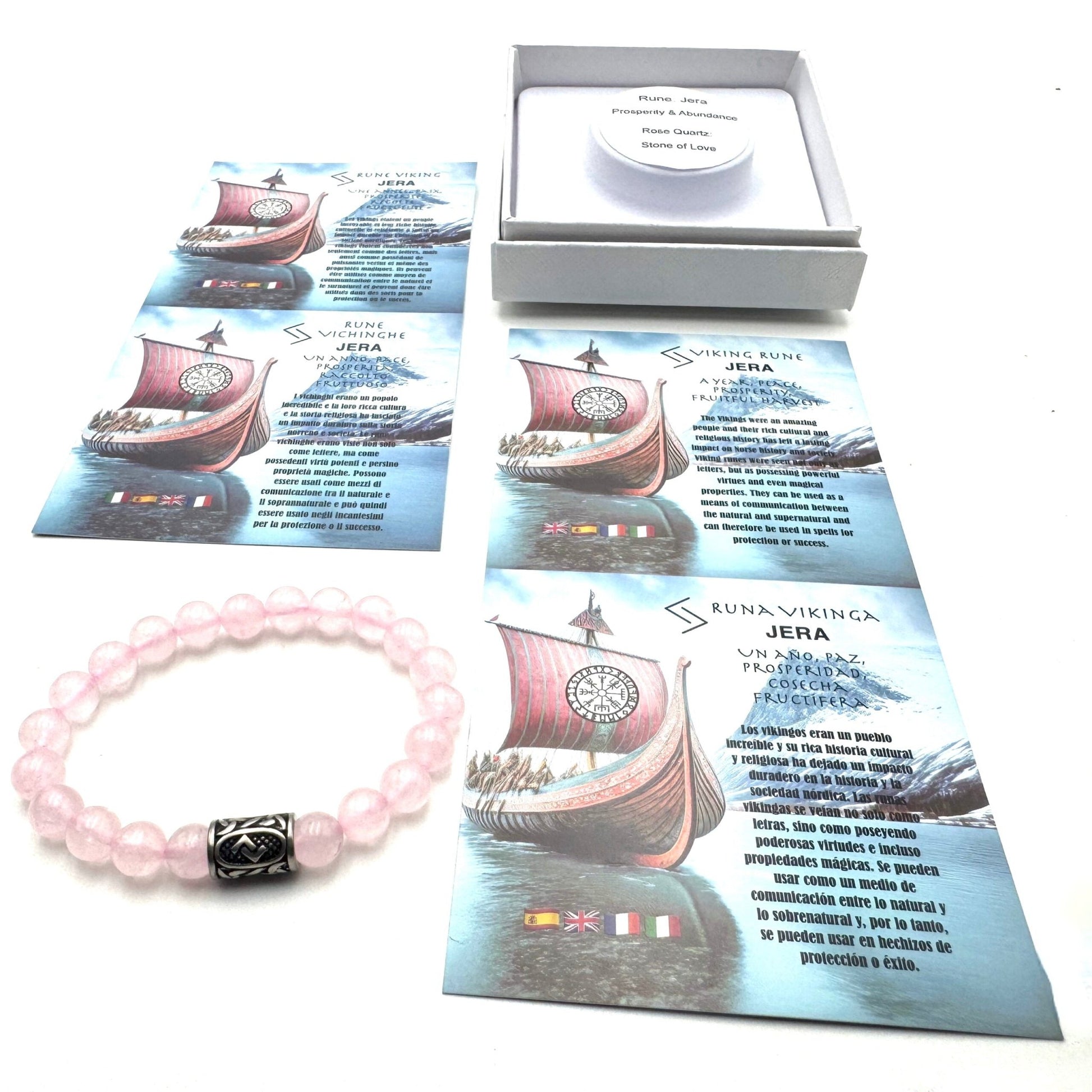 Rune Bracelet Rose Quartz Jera - MarshallsHealthShop