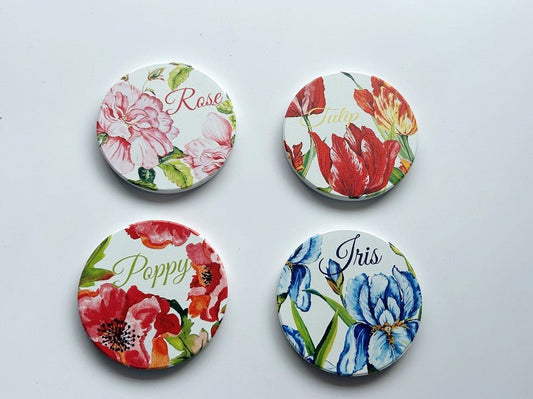Salisbury Floral Coasters Ceramic (4) - 1st Stop Marshall's Health Shop, Gift Shop! - Heath and Natural Therapy New Brighton Christchurch - Naturopath