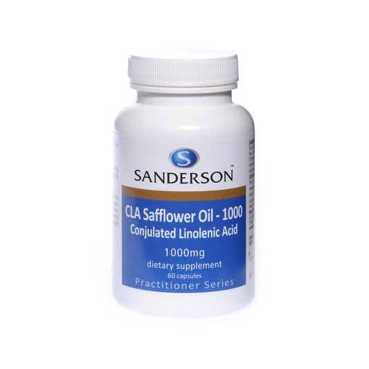 SANDERSON CLA Safflower 1000mg 60 Capsules - 1st Stop Marshall's Health Shop, Gift Shop! - Heath and Natural Therapy New Brighton Christchurch - Naturopath